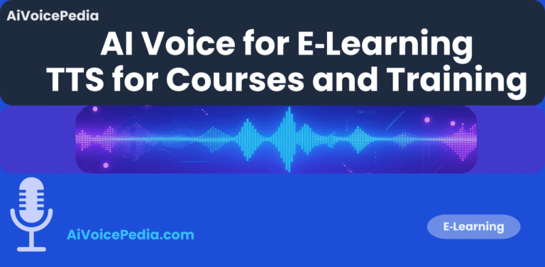 Featured image for Best Text to Speech Tools for E‑Learning and Online Courses article, AI waveform banner suggesting online learning audio.