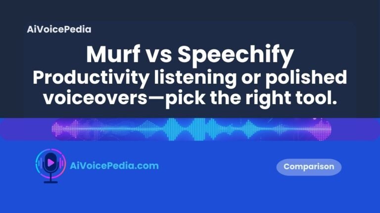 comparing Murf and Speechify for productivity and studio voiceovers