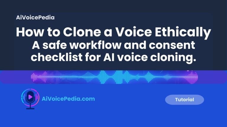 creator reviewing an ethical voice cloning consent checklist on a laptop