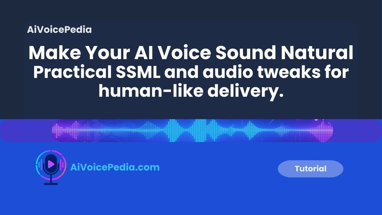 creator tweaking SSML and audio settings to improve AI voice naturalness