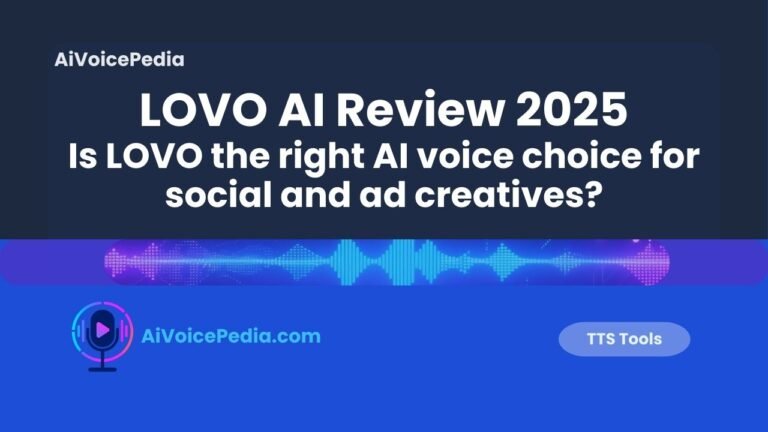 LOVO AI review for marketing and social videos on a laptop
