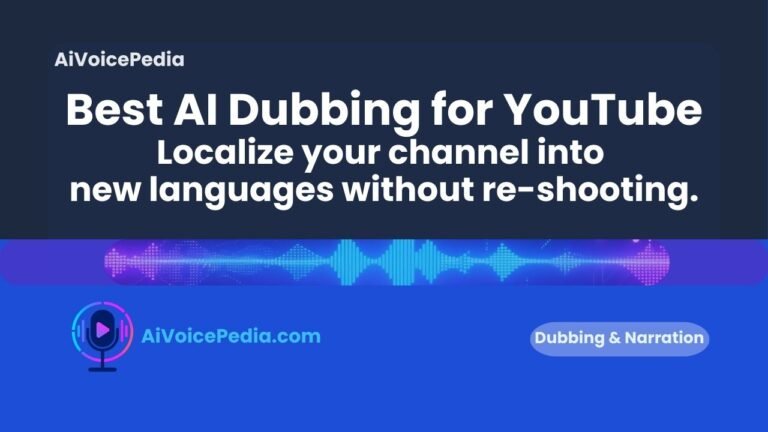 YouTube Studio analytics dashboard showing international audience growth, overlaid with AI dubbing software interface