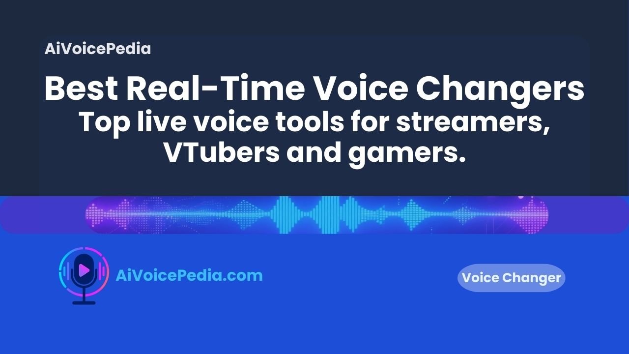 A streamer's setup with microphone, headphones, and software interface showing a real-time voice changer in action during a live broadcast