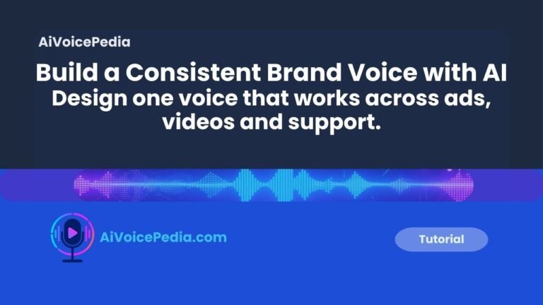 A brand style guide document next to a laptop showing an AI voice cloning platform interface