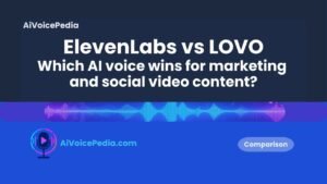 Side-by-side comparison of the ElevenLabs and LOVO AI interfaces for voice generation