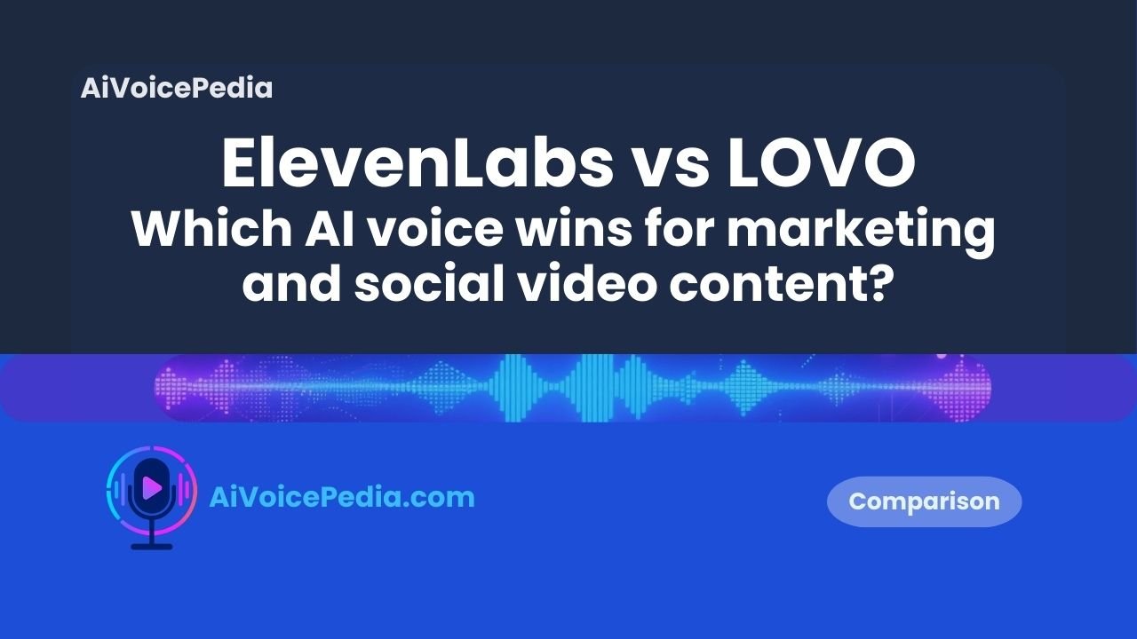 Side-by-side comparison of the ElevenLabs and LOVO AI interfaces for voice generation