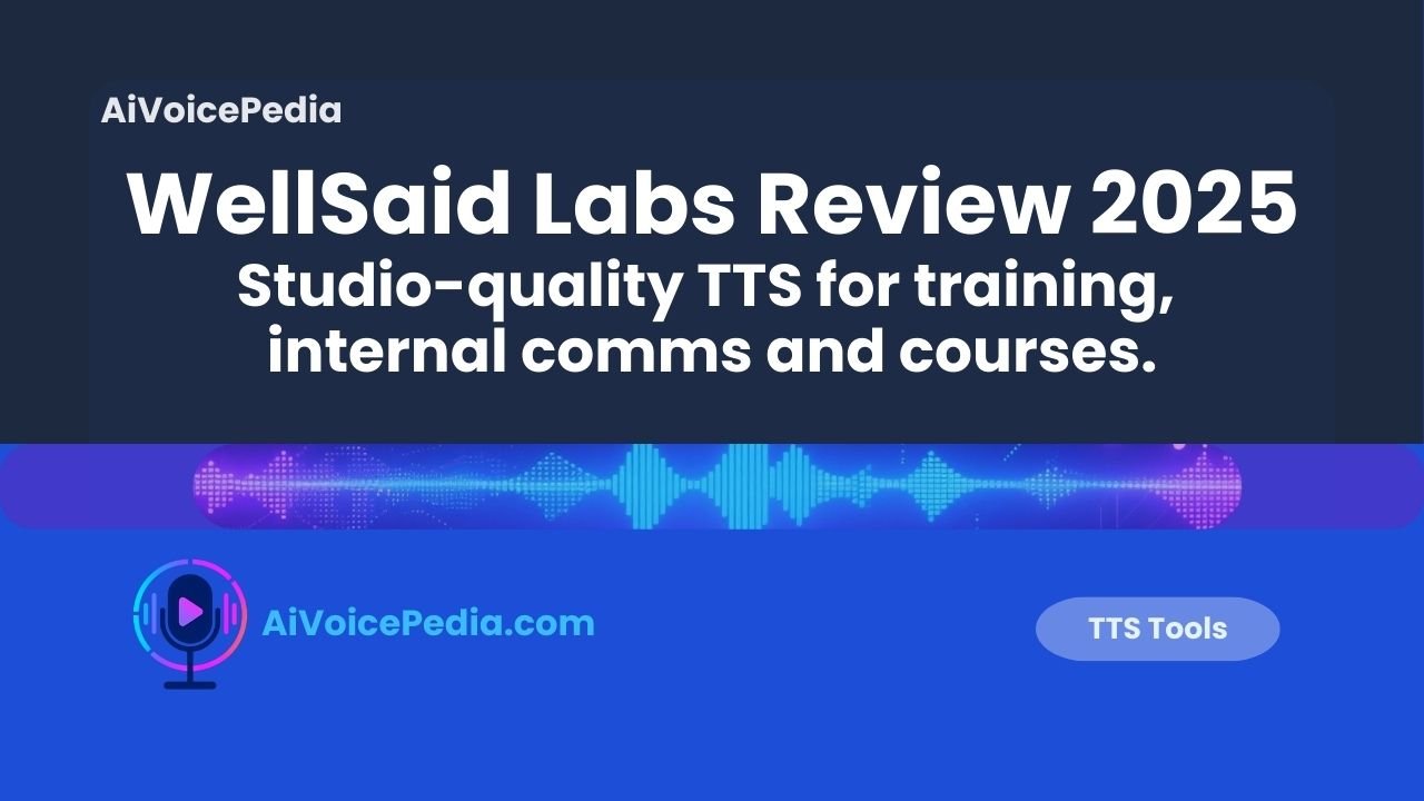 Interface of the WellSaid Labs AI voice studio showing voice avatars and project management tools
